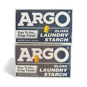 2 x Vintage Argo Gloss Laundry Starch 1LB